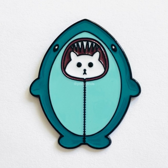 4/$20 Cat Hamster In Shark Costume Enamel Pin